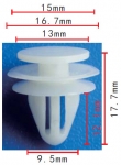 HONDA  91560-SZ3-003 клипса  9.5x12.1x16.7mm