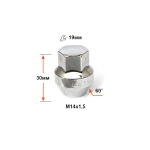Гайка 342148 Cr M14X1,50 Хром увелич.конус с выступом  высота 30 мм закрытая Форд кл.19мм