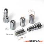 К-кт гаек секр. 226342F2 1/2"-20 UNF Высота 32 мм Тройной никель/хром Конус, D=20мм, внутр. универс.