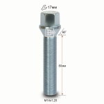 Болт M14X1,25X60 Цинк Конус с выступом ключ 17 мм C17F60 Z