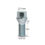 Болт M14X1,50X25 Цинк Конус с выступом ключ 17 мм C17D25 Z 