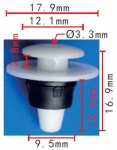 VAG, VW, AUDI 357853586 клипса  9.5x10.9x17.9mm  d3.2mm