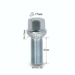 Болт M14X1,50X30 Цинк Сфера с выступом ключ 17 мм S17D30 Z