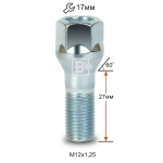 Болт M12X1,25X27 Цинк Конус с выступом, облегченный, ключ 17мм ВАЗ 2101-07 нов.обр. LC17B27 Z