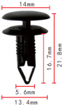 Mazda B101-68-252-00 клипса  5.6x16.7x14mm