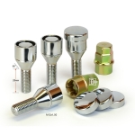 К-т секретных болтов M12X1,50X28 Хром Конус, вращ. кольцо, хром.пласт. Колпачок, 2 кл. 375110X2