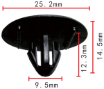 TOYOTA 90467-09050, 90467-09118 клипса  9.5x12.3x25.2mm