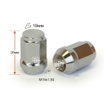 Гайка M14X1,50 Хром высота 34 мм Конус с выступ., закр., кл.19мм 801448 Cr D8 Cr