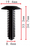 GM  15588078 клипса   8.4x33.3x19.4mm