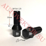 Болт M15X1,25X30 Черный Цинк Конус с выступом, ключ 17 Mers C17M30 BA