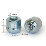 Гайка M12X1,25 Цинк высота 18 мм Сфера с выступ., откр., кл.19мм R=12мм 400044 B Z D61R Z