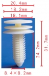 GM 10153057 клипса  8.4x24.2x20.2mm