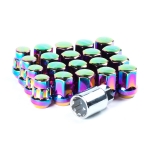 Комплект гаек M87C1641 Ti-RB M14X1,50 Хром-Радужный высота 32мм (комплект 16 гайки +4 секретки +1 кл