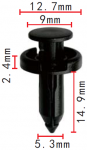 Toyota 90467-05136, 53Z16-09021, 53Z16-07006 клипса  5.3x14.9x12.7mm