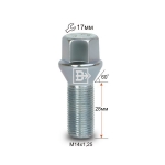 Болт M14X1,25X28 Цинк Конус с выступом ключ 17 мм C17F28 Z
