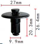 GM   25695687 клипса 9.8x20.3x27mm