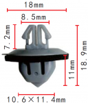 Toyota 75392-60031 клипса  11.4x11x18mm  8.5x7.2x18mm