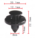 NISSAN / ,MITSUISHI 01553-09321, MR328954 клипса 8x14x20.1mm