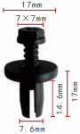CHRYSLER 8880417 клипса  7.6x14.6x17mm