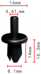 Volvo 91334177 клипса  8.1x14x16mm