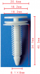 GM 10421018 клипса  8.1x34.6x20.4mm