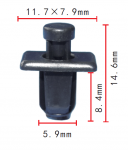 Nissan 66814-01G00 клипса 5.9x8.4x11.7mm