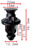 Toyota 51453-48010 (TF4) Клипса  12.2x21.5x22mm