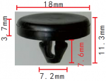UNIVERSAL ОТБОЙНИК клипса  7x7.6x18mm