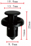 HONDA 91503-SZ3-003, 91503-SZ5-003 черная клипса  9.9x16x19.9mm