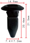 VW, VAG, AUDI    N908-214-01 клипса  d3.8mm  7.4x20.4x14.9mm