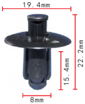 Nissan 01553-06721 клипса  8x15.4x19.4mm