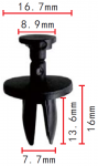 GM 14019226, 14071289 клипса  7.7x13.6x16.7mm