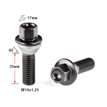 Болт M14X1,25X35 Черный Цинк вращ.Конус с выступом ключ 17 C17F35 BA