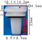 Toyota 90189-06229 клипса  8.9x17.3x18.1mm  d4.5mm