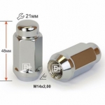Гайка M14X2,00 Хром высота 48 мм Конус с выступ., закр., кл.21мм 911973 Cr