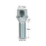 Болт M14X1,50X30 Цинк Конус с выступом ключ 17 мм C17D30 Z