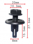 HONDA 91516-SK7-013 клипса  8x15.5x20mm