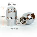 Гайка M12X1,50 Хром высота 35 мм Конус с носиком, закр., кл.19мм 801445 ET Cr 