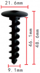 GM 25705182 клипса  9.1x46.1x21.6mm
