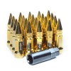 Комплект гаек M26B20 Ti-GD M12X1,25 Хром-Золото высота 80мм "Пика" (20 гайки + 1 ключ)