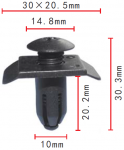 NISSAN,MAZDA F82-50-233, 01553-01393 клипса 10x20.2x30mm