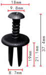 FIAT 82421028, 504056662 клипса  8.7x19x18mm