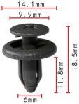 GM , NISSAN 94858864, 01553-01733, 94858343 клипса  6x11.8x14.1mm