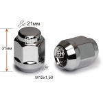 Гайка M12X1,50 Хром высота 31 мм Конус с выступ., закр., кл.21мм 901345 Cr