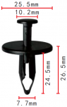 FORD  W701054-S300 клипса  7.7x24.5x25.5mm
