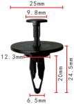 GM 14101262 клипса  6.6x20x25mm
