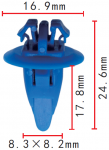 TOYOTA 90904-67036  клипса  8.3x17.8x16.9mm
