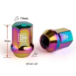 Гайка M12X1,25 Радужный Титан Хром высота 35 мм Конус с выступ. кл.19мм 801444 Ti-Cr
