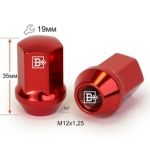 Гайка M12X1,25 Красный хром высота 35 мм Конус с выступ. кл.19мм 801444 RD-Cr