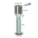 Болт M12X1,50X40 Цинк Конус, Dголовы=20мм, внутр. 10 луч. Звезда 275156 Z VST20A40 Z